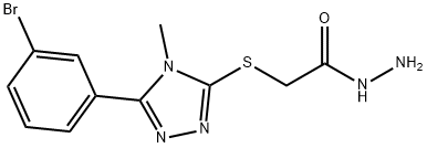 2-{[5-(3-bromophenyl)-4-methyl-4H-1,2,4-triazol-3-yl]thio}acetohydrazide 结构式