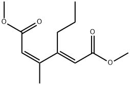 (2Z,4E)-3-Methyl-4-propyl-2,4-hexadienedioic acid dimethyl ester 结构式