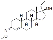 (17S)-17-Hydroxy-19-norpregn-4-en-3-one O-methyl oxime 结构式