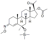 (6R)-17-(Acetyloxy)-6-methyl-6-(trimethylsiloxy)-3-(methoxyimino)pregn-4-en-20-one 结构式