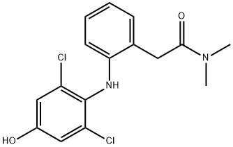 2-[2-(2',6'-DICHLORO-4'-HYDROXPHENYLAMINO)PHENYL]-N,N-DIMETHYLACETAMIDE 结构式