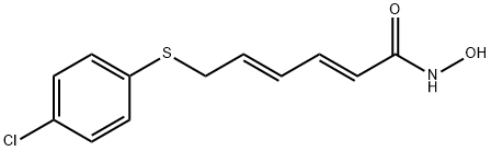 (2E,4E)-6-(4-CHLORO-PHENYLSULFANYL)-HEXA-2,4-DIENOIC ACID HYDROXYAMIDE 结构式