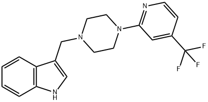 1H-INDOLE, 3-[[4-[4-(TRIFLUOROMETHYL)-2-PYRIDINYL]-1-PIPERAZINYL]METHYL]- 结构式