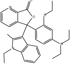 5-[4-(diethylamino)-2-ethoxyphenyl]-5-(1-ethyl-2-methyl-1H-indol-3-yl)furo[3,4-b]pyridin-7(5H)-one  结构式