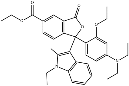 ethyl 1-[4-(diethylamino)-2-ethoxyphenyl]-1-(1-ethyl-2-methyl-1H-indol-3-yl)-1,3-dihydro-3-oxoisobenzofuran-5-carboxylate 结构式