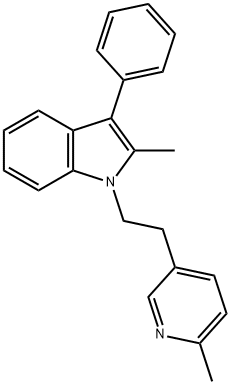 2-Methyl-1-[2-(6-methylpyridin-3-yl)ethyl]-3-phenyl-1H-indole 结构式