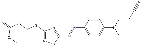 methyl 3-[[5-[[4-[(2-cyanoethyl)ethylamino]phenyl]azo]-1,2,4-thiadiazol-3-yl]thio]propionate 结构式