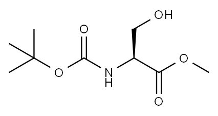 N-叔丁氧羰基-DL-丝氨酸甲酯 结构式