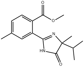 Benzoic acid, 2-(4,5-dihydro-4-methyl-4-(1-methylethyl)-5-oxo-1H-imida zol-2-yl)-4-methyl-, methyl ester 结构式