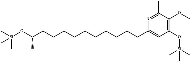 3-Methoxy-2-methyl-4-trimethylsilyloxy-6-[11-(trimethylsilyloxy)undecyl]pyridine 结构式