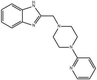 2 - [(4-吡啶-2-基哌嗪-1-基)甲基]-1H-苯并咪唑 结构式