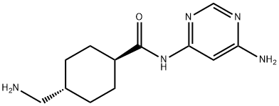 Cyclohexanecarboxamide, 4-(aminomethyl)-N-(6-amino-4-pyrimidinyl)-, trans- 结构式