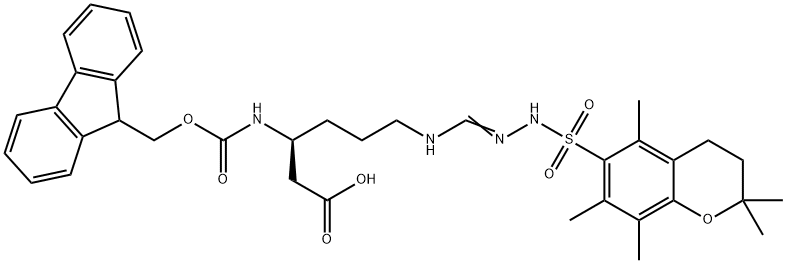 (S)-3-((((9H-Fluoren-9-yl)methoxy)carbonyl)amino)-6-(3-((2,2,5,7,8-pentamethylchroman-6-yl)sulfonyl)guanidino)hexanoicacid