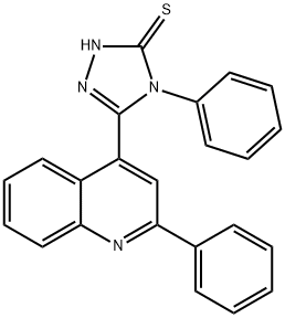 4-苯基-5-(2-苯基喹啉-4-基)-4H-1,2,4-三唑-3-硫醇 结构式