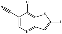 7-氯-2-碘噻吩并[3,2-B]吡啶-6-甲腈 结构式