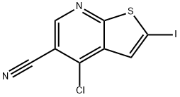 4-氯-2-碘-噻吩并[2,3-B]吡啶-5-氰基 结构式