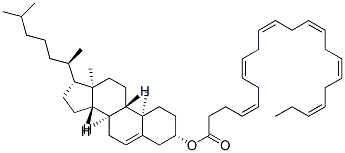 [(3S,8S,9S,10R,13R,14S,17R)-10,13-dimethyl-17-[(2R)-6-methylheptan-2-yl]-2,3,4,7,8,9,11,12,14,15,16,17-dodecahydro-1H-cyclopenta[a]phenanthren-3-yl] (4Z,7Z,10Z,13Z,16Z,19Z)-docosa-4,7,10,13,16,19-hexaenoate 结构式