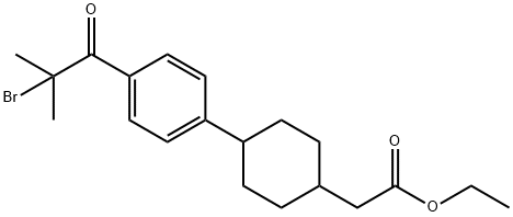 2-(4-(4-(2-溴-2-甲基丙酰基)苯基)环己基)乙酸乙酯 结构式