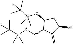 (1R,3R,4S)-4-((叔丁基二甲基甲硅烷基)氧基)-3-(((叔丁基二甲基甲硅烷基)氧基)甲基)-2-亚甲基环戊醇 结构式
