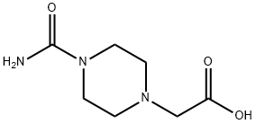 (4-氨甲酰基哌嗪-1-基)乙酸 结构式