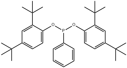 双(2,4-二叔丁基苯基)苯基亚磷酸酯 结构式
