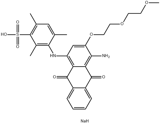 3-[[4-氨基-9,10-二氢-3-[2-(2-甲氧基乙氧基)乙氧基]-9,10-二氧代-1-蒽基]氨基]-2,4,6-三甲基苯磺酸钠 结构式