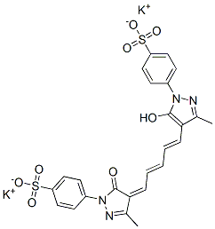 dipotassium p-[4,5-dihydro-4-[5-[5-hydroxy-3-methyl-1-(4-sulphonatophenyl)-1H-pyrazol-4-yl]penta-2,4-dienylidene]-3-methyl-5-oxo-1H-pyrazol-1-yl]benzenesulphonate 结构式