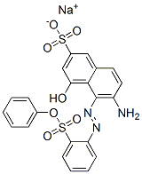 sodium 6-amino-4-hydroxy-5-[[2-(phenoxysulphonyl)phenyl]azo]naphthalene-2-sulphonate 结构式