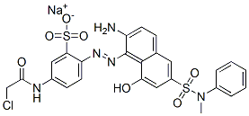 sodium 2-[[2-amino-8-hydroxy-6-[(methylanilino)sulphonyl]-1-naphthyl]azo]-5-(chloroacetamido)benzenesulphonate 结构式