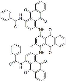 N,N'-[(9,10-dihydro-2-methyl-9,10-dioxoanthracene-1,4-diyl)bis[imino(9,10-dihydro-9,10-dioxoanthracene-4,1-diyl)]]bis(benzamide) 结构式