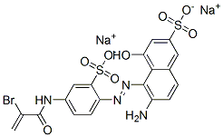 disodium 6-amino-5-[[4-[(2-bromo-1-oxoallyl)amino]-2-sulphonatophenyl]azo]-4-hydroxynaphthalene-2-sulphonate 结构式