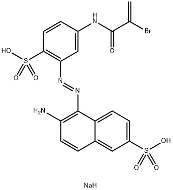 disodium 6-amino-5-[[5-[(2-bromo-1-oxoallyl)amino]-2-sulphonatophenyl]azo]naphthalene-2-sulphonate 结构式