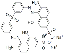 disodium 5,5'-[sulphonylbis(3,1-phenyleneazo)]bis[6-amino-4-hydroxynaphthalene-2-sulphonate] 结构式