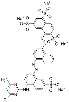 tetrasodium 5-[[4-[[4-[(4-amino-6-chloro-1,3,5-triazin-2-yl)amino]-7-sulphonato-1-naphthyl]azo]-1-naphthyl]azo]naphthalene-1,3,6-trisulphonate  结构式