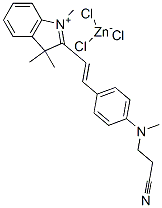 2-[2-[4-[(2-cyanoethyl)methylamino]phenyl]vinyl]-1,3,3-trimethyl-3H-indolium trichlorozincate 结构式