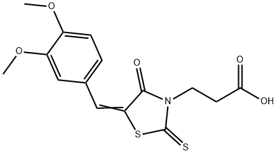 3-(5-(3,4-二甲氧基苯亚甲基)-4-氧代-2-硫代噻唑烷-3-基)丙酸 结构式