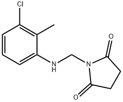 N-(2-Methyl-3-chloroanilinomethyl)succinimide 结构式