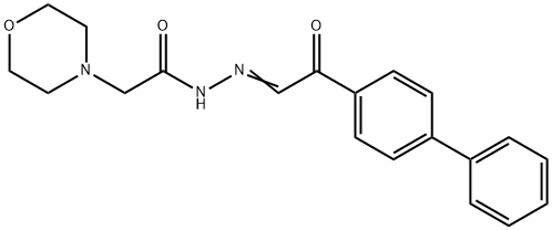 4-Morpholineacetic acid, (p-phenylphenacylidene)hydrazide 结构式