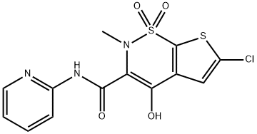 6-Chloro-4-hydroxy-2-methyl-N-(pyridin-2-yl)-2H-thieno[3,2-e]-1,2-thiazine-3-carboxamide 1,1-dioxide 结构式