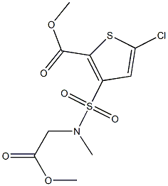 5-氯-3-(N-乙酸甲酯-N-甲基氨基磺酰基)-噻吩-2-甲酸甲酯 结构式