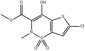 6-氯-4-羟基-2-甲基-2H-噻吩[2,3-e]-1,2-噻嗪-3-甲酸甲酯-1,1-二氧化物 结构式