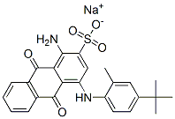 sodium 1-amino-9,10-dihydro-4-[[4-(1,1-dimethylethyl)-2-methylphenyl]amino]-9,10-dioxoanthracene-2-sulphonate 结构式