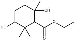 3,6-Dihydroxy-2,2,6-trimethylcyclohexanecarboxylic acid ethyl ester 结构式