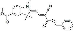 methyl 2-[3-cyano-4-oxo-4-(phenylmethoxy)but-2-enylidene]-2,3-dihydro-1,3,3-trimethyl-1H-indole-5-carboxylate  结构式