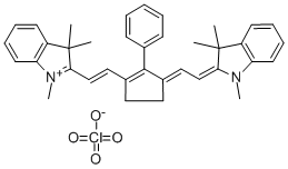 2-[2-[3-[(1,3-二氢-1,3,3-三甲基-2H-吲哚-2-亚基)乙亚基]-2-苯基-1-环戊烯-1-基]乙烯基]-1,3,3-三甲基-3H-吲哚高氯酸盐 结构式