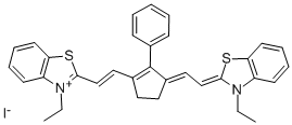 3-乙基-2-[2-[3-[(3-乙基-2(3H)-苯并噻唑亚基)亚乙基]-2-苯基-1-环戊烯-1-基]乙烯基]苯并噻唑碘化物 结构式