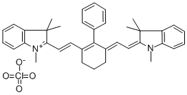 2-[2-[3-[(1,3-二氢-1,3,3-三甲基-2H-吲哚-2-亚基)乙亚基]-2-苯基-1-环己烯-1-基]乙烯基]-1,3,3-三甲基-3H-吲哚高氯酸盐 结构式