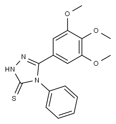 4-苯基-5-(3,4,5-三甲氧基苯基)-4H-1,2,4-三唑-3-硫醇 结构式