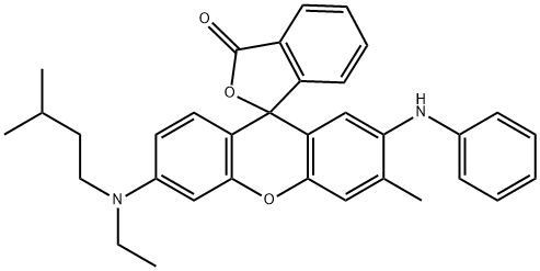 3-N-异戊基-N-乙氨基-6-甲基-7-苯氨基荧烷 结构式