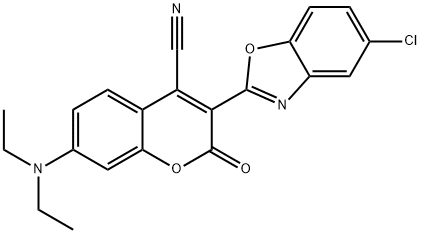 3-(5-chlorobenzoxazol-2-yl)-7-(diethylamino)-2-oxo-2H-1-benzopyran-4-carbonitrile 结构式